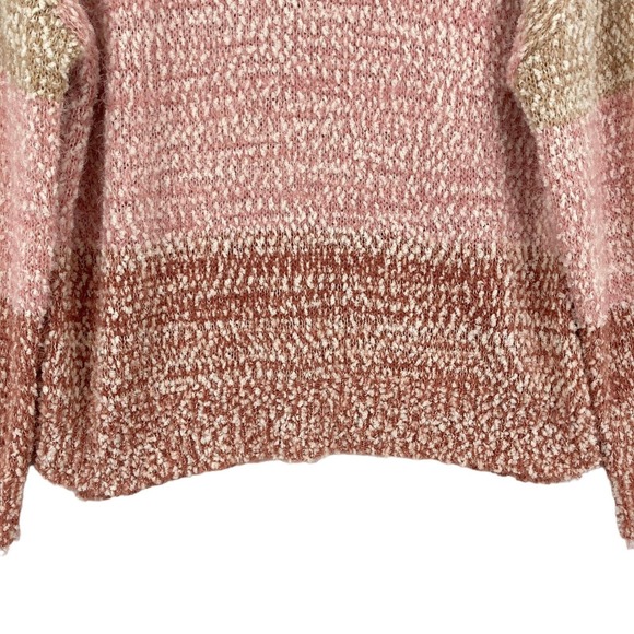 LC Lauren Conrad Sweater Womens XL Beige Pink Knit Turtleneck Slit Pullover - Picture 5 of 16